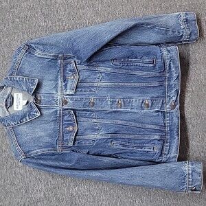 Arizona Jean Jacket Medium Wash Distressed Womens Size S